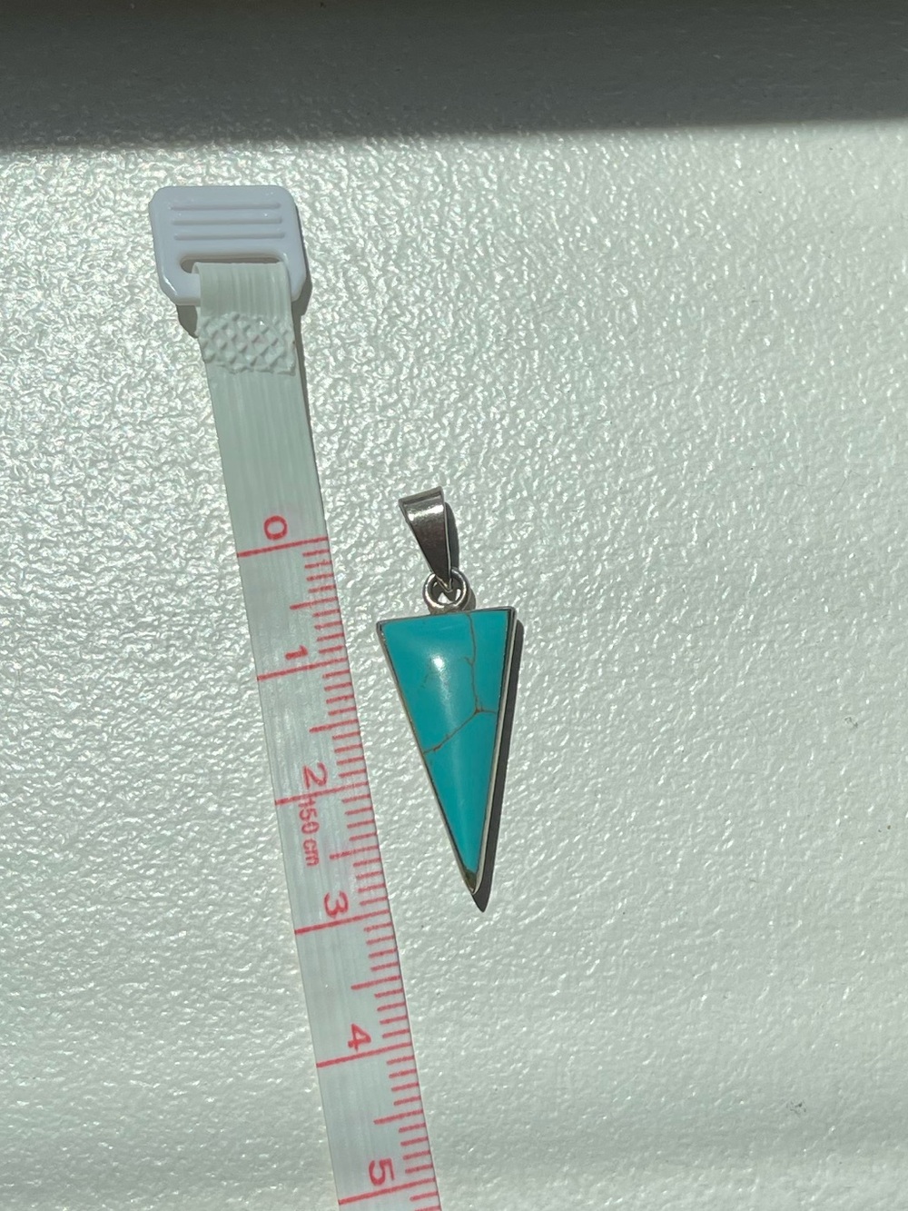 Turquoise Triangle Pendant Silver Frame - Picture 3 of 3